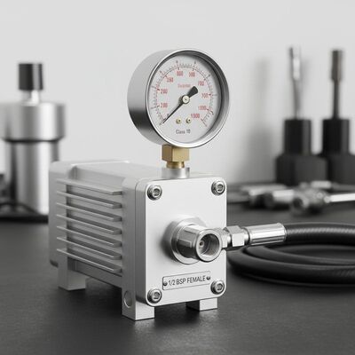 Single Pump Technology Hydraulic High Pressure Pump Featuring Pneumatic Inlet 12 BSP Female and Class 10 Analogue Gauge Readings for Industrial